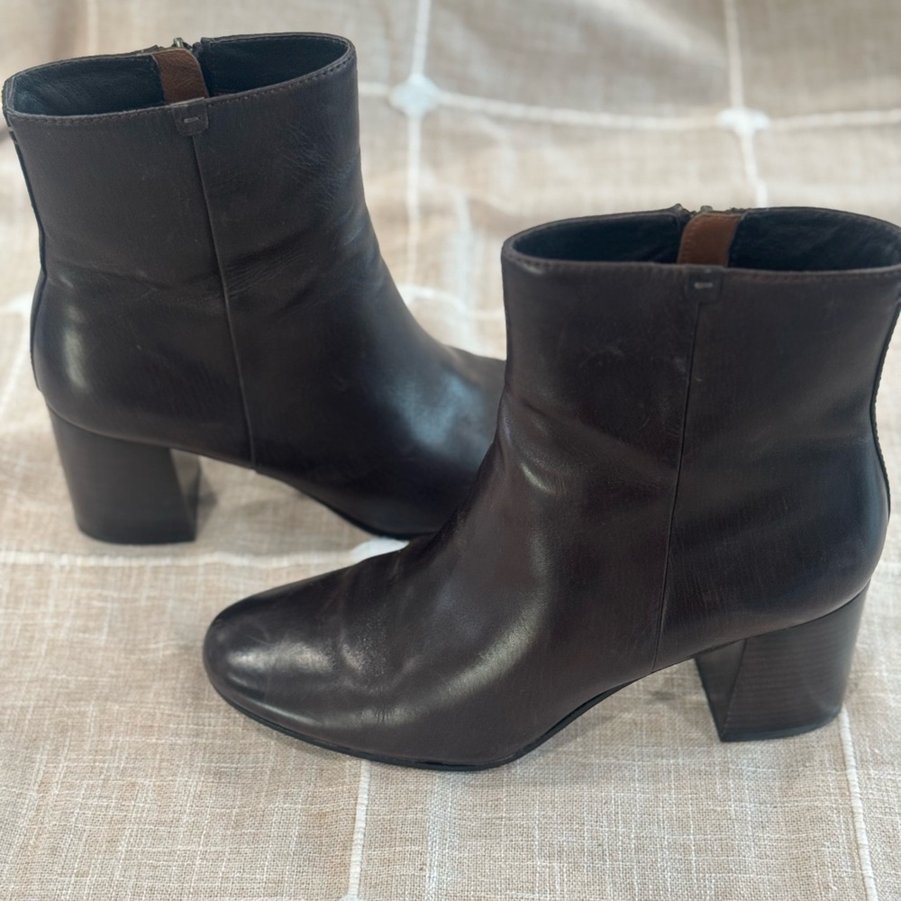 Frye Dark Brown Leather Ankle Boots - Picture 2 of 10